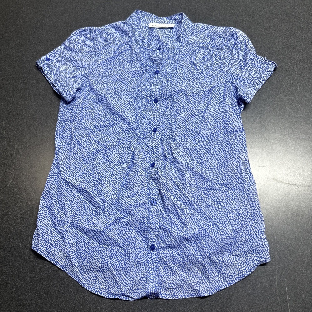St. Johns Bay Women's Regular Fit Short Sleeve Cotton Blouse Floral Size M